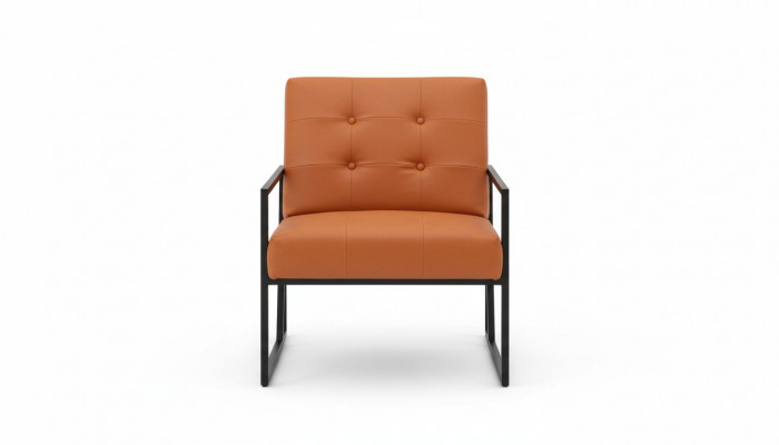 Wunnzëmmer Sëtz Orange Nei luxuriéis Metallbeen Textilpolsterung