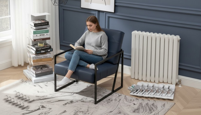 Fotell 1-Sëtzer schwaarz Textil Metallsbeen Wunnzëmmer Luxus Iesszëmmer