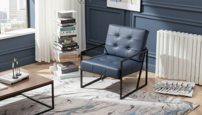 Fotell 1-Sëtzer schwaarz Textil Metallsbeen Wunnzëmmer Luxus Iesszëmmer