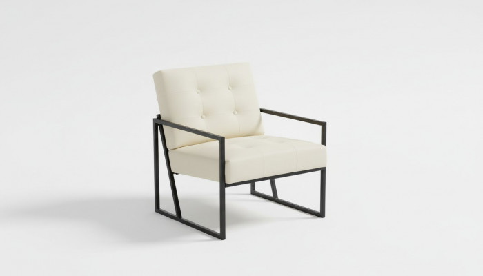 Exklusiven Sesselen Wunnzëmmer modernen Stil beige Textil Metallbeen