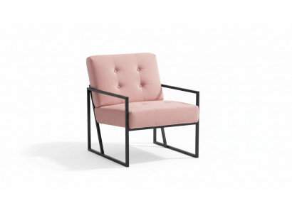 Gemittleche Fauteuil 1-Sëtz Wunnzëmmer Rosa Textilpolsterung Metallbeen