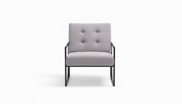 Wunnzëmmer Sesselle Lila Faarf Metallbeen Textil 1-Sëtzer Chesterfield