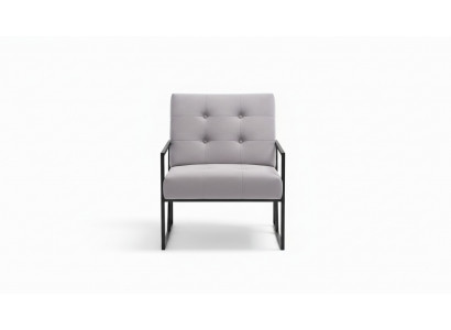 Wunnzëmmer Sesselle Lila Faarf Metallbeen Textil 1-Sëtzer Chesterfield