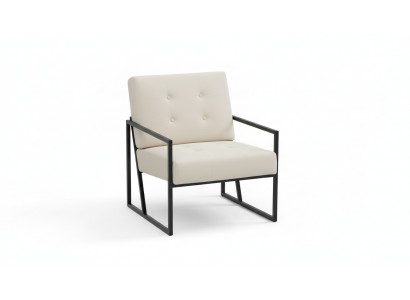Beige Textilfotell Wunnzëmmer 1-Sëtzer Relax Metallbeen Iesszëmmer