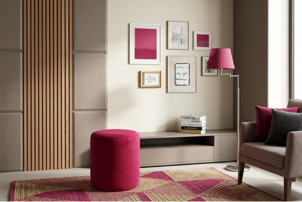 Rosa Sitzhocker Textilstoffpolsterung MDF-Spaanplätterrahmen Luxus-Hocker nei