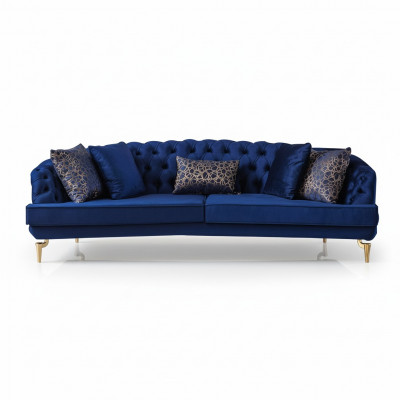 Blo Lëtzebuerger Stuff Chesterfield Sofagarnitur Luxus Polstersofa 4x Sëtzer