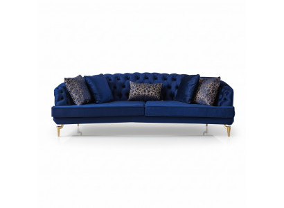 Blo Lëtzebuerger Stuff Chesterfield Sofagarnitur Luxus Polstersofa 4x Sëtzer
