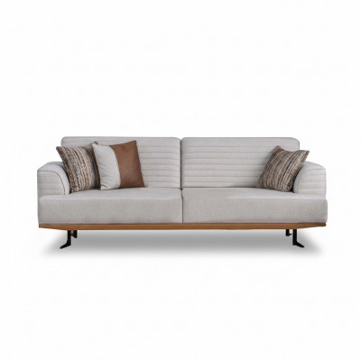 Luxuriéist Set Gréis Dreisëtzer-Canapéen fir Wunnzëmmer Moderne Design