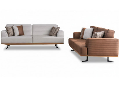 Modern dräi-Sëtzer-Sofa-Set a brong a gro Faarf fir d'Wunnzëmmer