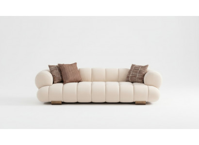 Wäisse Wunnzëmmer Dräi-Sëtzer Designer Polstersofaen Luxuriéis Couchen