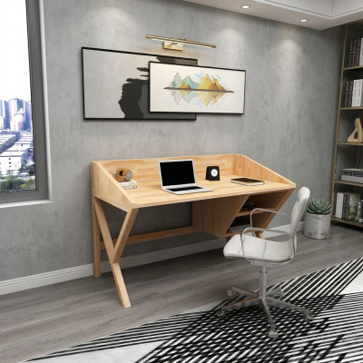 Moderne hellbrong Bürodesk Stilvoll Schreifdëscher Luxus Holz Dëscher