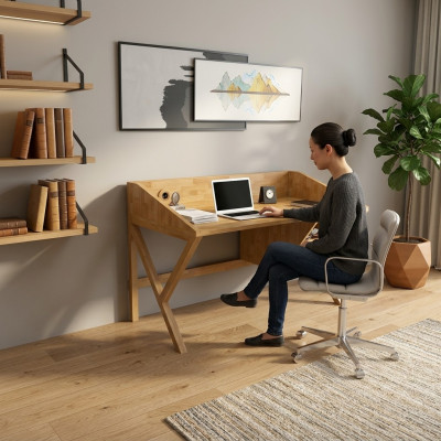 Moderne Schreifdësch Designer Büro Miwwelen Luxus Holzdëscher Eedel Miwwelen