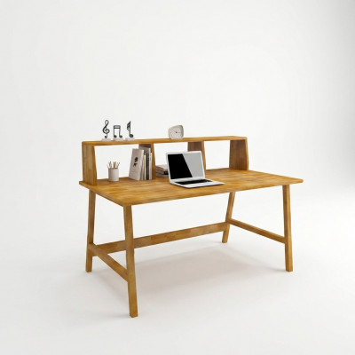 Schicke Holzdësch Braune Aarbechtsdësch Designer Schreibtëscher Büro Miwwelen