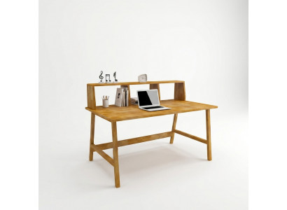Schicke Holzdësch Braune Aarbechtsdësch Designer Schreibtëscher Büro Miwwelen