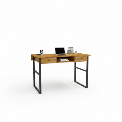 Braunen Holzdësch 2x Tiräng Designer Bürosmiwwelen Luxus Schreifdësch