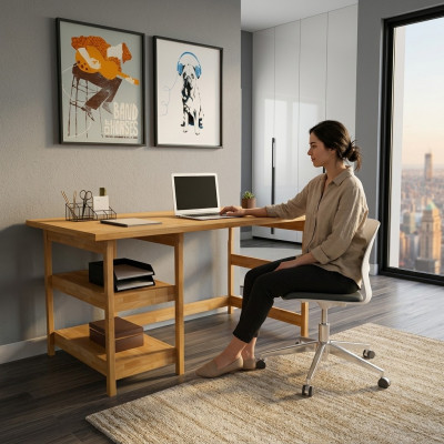 Kaffeelzeg Bürosdëscher Designer Héichwäerteg Holzdësch Modern Schreibtëscher