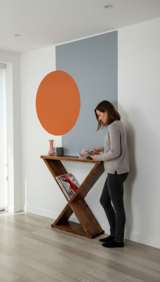 Braunen Konsolendësch Modern Nieweméiwwel Luxus Robuste Dësch