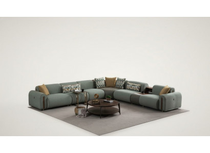 Stilvoll Eckcanapé Designer Wunnzëmmer Canapé L-Forme Edle Polstercouch