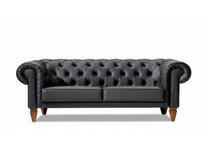 Stilvollen Chesterfield Schwaarze Dräisëtzer Modern Edel Polster Miwwel