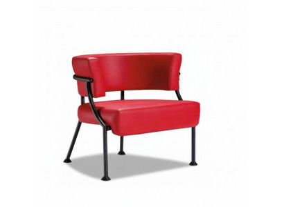 Luxuriéise roude Fauteuil Designer Lieder Einsëtzer Gepolsterten Clubfauteuil