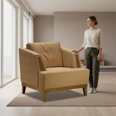 Brongen Polstersessel Designer Textil Einsëtzer Moderne Fernsehsessel