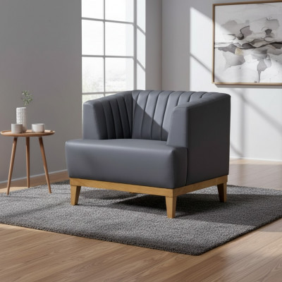 Groussen Clubfauteuil Designer Stoffsessel Edle Wunnzëmmer Ohrsessel