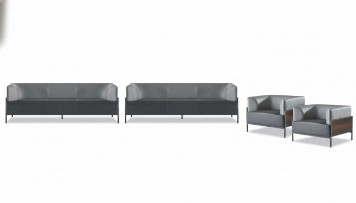Exklusiv Universell Canapé-Sets 4tlg Lieder Schwaarz Modern Designer