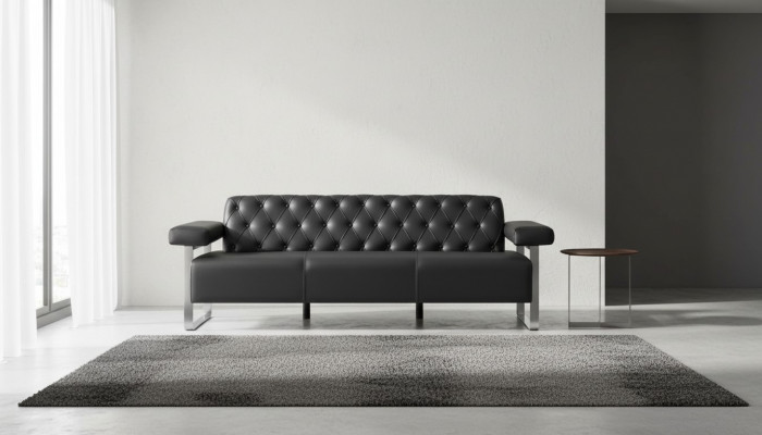 Chesterfield Design 3-Plaz Sofa Schwaarz Eenfaarweg Modernen Design Stil