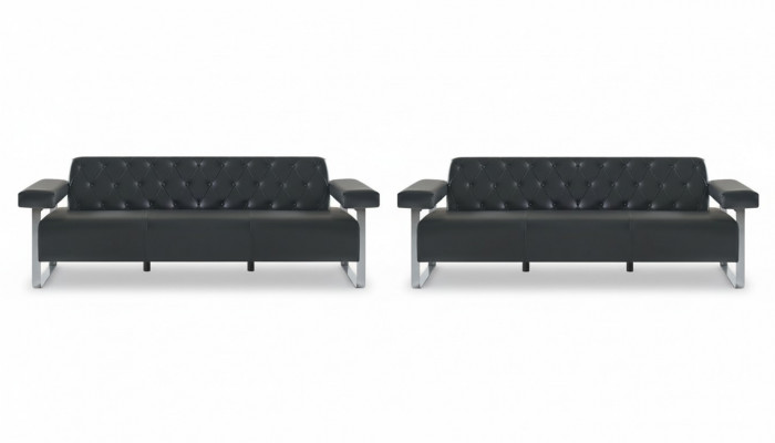Sofa-Set Büro Lieder-Sofas 2tlg 3-Sëtzer Chesterfield Modern Designer