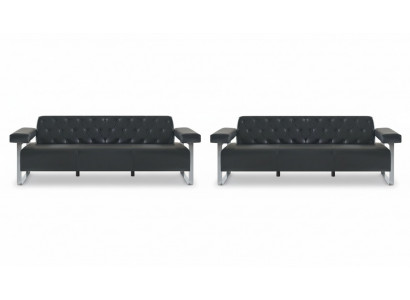 Sofa-Set Büro Lieder-Sofas 2tlg 3-Sëtzer Chesterfield Modern Designer