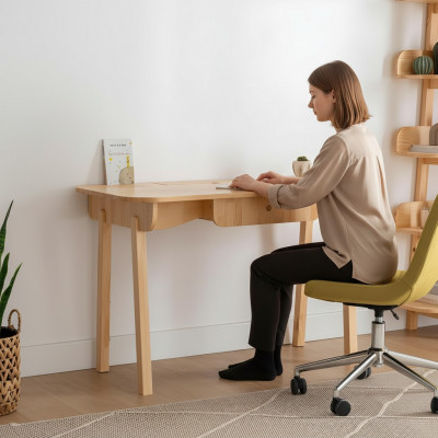 Crème Schreifdësch Designer Computerdësch Luxus Robust Büro Miwwel