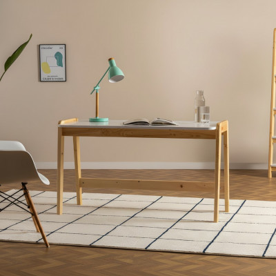 Wäiss-beige Schreifdësch Designer Bürodesks Computerdëscher Holzmiwwelen