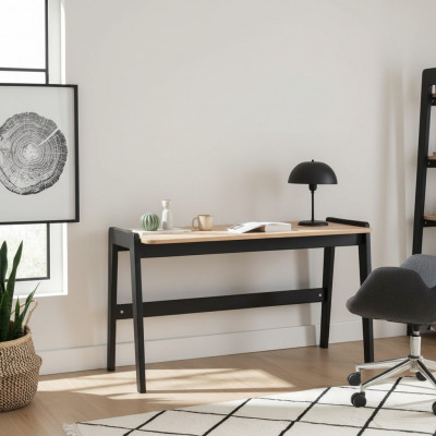 Schwaarz-Beigen Computerdësch Robust Schreifdësch Designer Büro Miwwelen