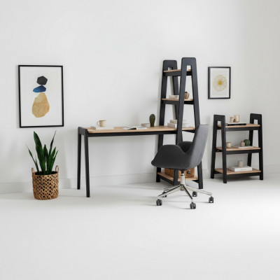 Schwaarz-Brong Kompakten Laptoptësch Designer Schreifdësch Luxus Miwwelen