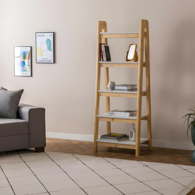 Stilvollen beige Bicherschaf Designer Akteschaf Wunnzëmmer Miwwelen
