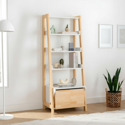 Elegante Bicherregal Modern Aarbechtszëmmer Miwwelen Holzgestell Regaler