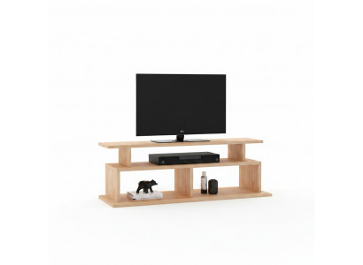 Stilvollen beige TV-Ständer Wunnzëmmer Sideboard Robust Holzbuedem.