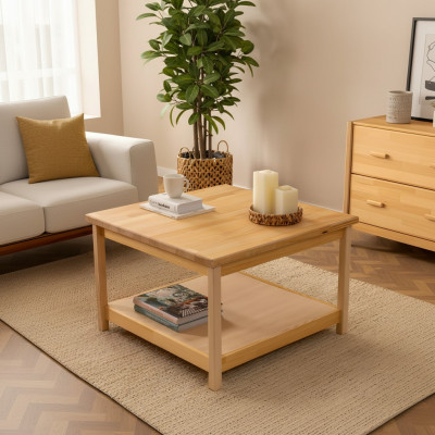 Beige Holz Couchtisch Modernen Wunnzëmmer Kaffisdësch Designer Miwwelen