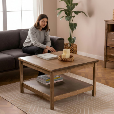Moderne donkelbrong Couchdësch Luxuriéise Sofadësch Eedle Lounge-Dësch