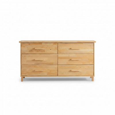 Luxuriéis beige Kommode Schlofkummer 6-Schieber Holz Späicher Kommode