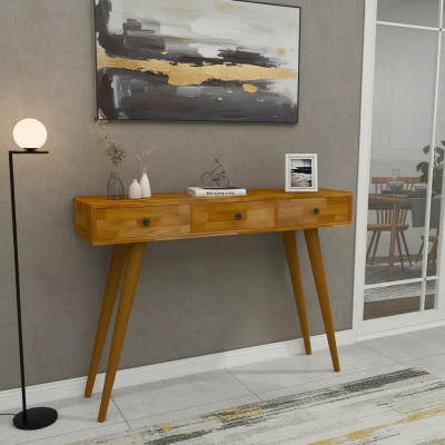 Moderne Héichwäerteg Konsolendësch Bruen Holzdësch Wunnzëmmer Designer Miwwelen