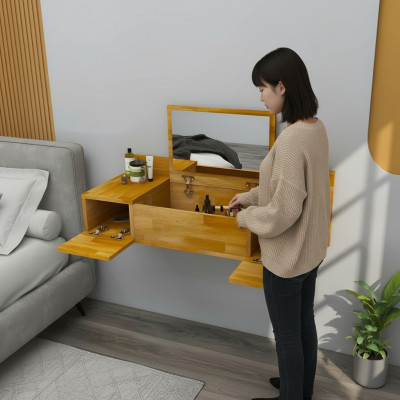 Moderne schockelbrong Schminckdësch mat Spigel Luxus Konsole Kommode Schlofzëmmer