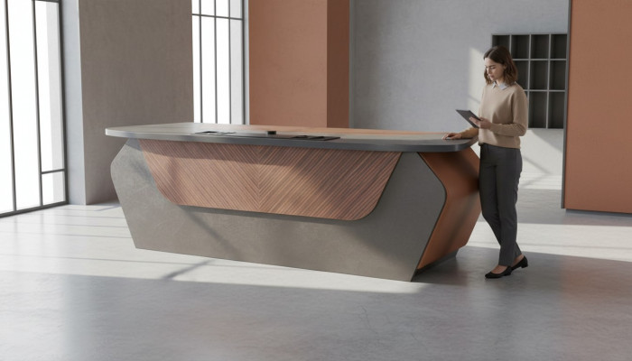 Bürosdësch Braun Gro Zweefaarweg Modern Design Reegelméisseg Schreifdësch