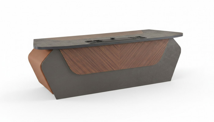 Bürosdësch Braun Gro Zweefaarweg Modern Design Reegelméisseg Schreifdësch