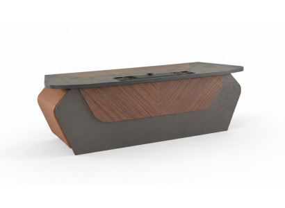 Bürosdësch Braun Gro Zweefaarweg Modern Design Reegelméisseg Schreifdësch