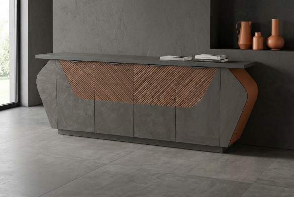 Sideboard Akteschaf Aarbechtszëmmer Gro Braun Zweefaarweg Modern Stil