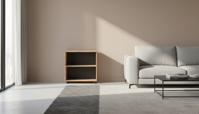 Aktiounskabinett mat Ablagebuedem Aarbechtszëmmer Braun Eenfaarweg Modern Stil