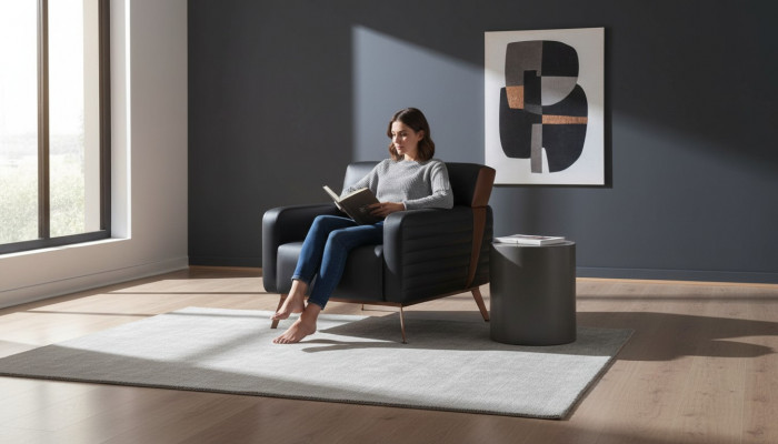 Fotell Aarbechtszëmmer 1-Sëtzer Schwaarz Eenfaarweg Modernen Design Wunnzëmmer