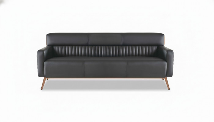 Aarbechtszëmmer 3-Sëtzer Sofa Schwaarz Eenfaarweg Modern Design Wunnzëmmer