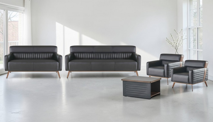 Schwaarz Büro Ariichtung Luxus Lieder Sofaen Designer Sëtz Tisch